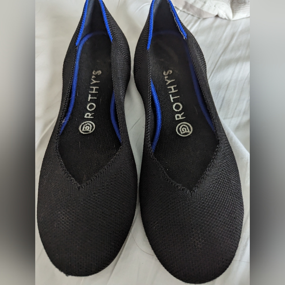 ROTHY’S THE FLAT BLACK SOLID SHOES SIZE